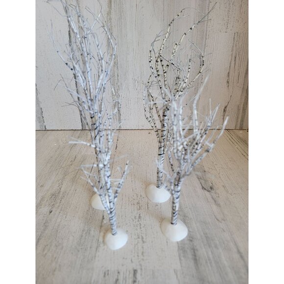 Dept 56 white bare branch Winter tree Village accessory xmas set - Picture 4 of 8